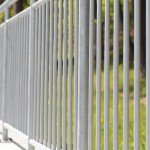 white steel fence railing