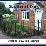 Suddenstrike Fencing bow top metal railings at housing development